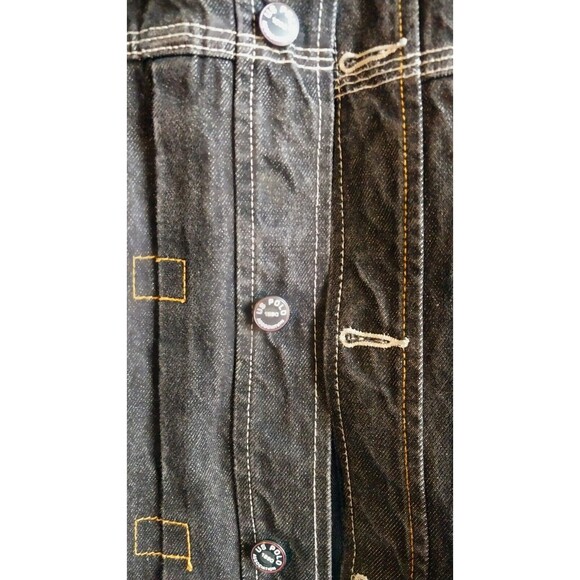 U.S. Polo Association Men's Black Embroidered Jean Denim Jacket Large - Picture 7 of 13